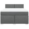 Maison Exclusive - Sommier à lattes de lit avec matelas Gris foncé 140x190cm Tissu