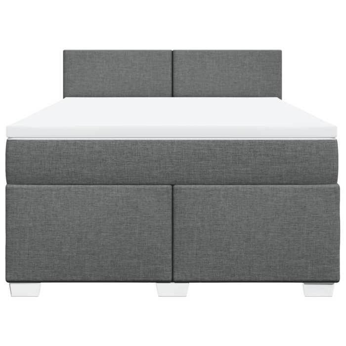Maison Exclusive - Sommier à lattes de lit avec matelas Gris foncé 140x200cm Tissu