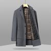 Men's Woolen Coat Business Casual Scarf Collar Removable Down Liner Double-sided Woolen Coat Jacket