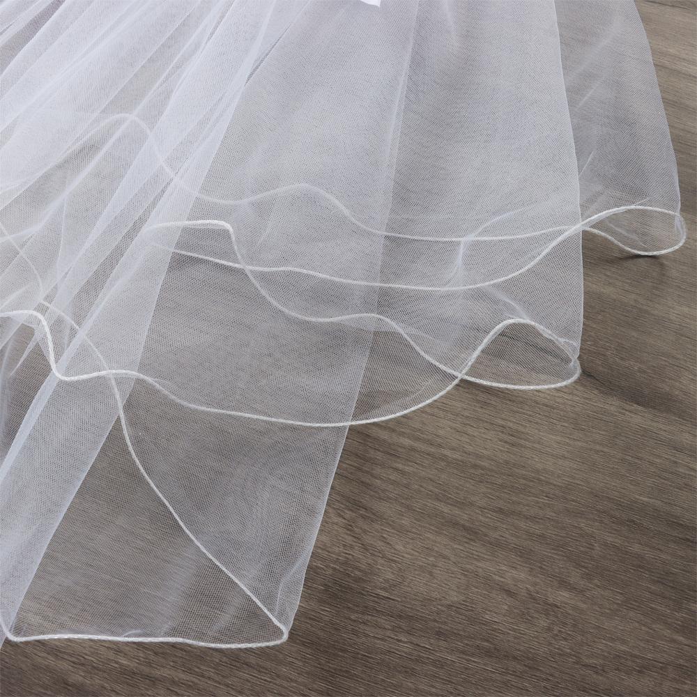 Аксессуары Двухслойная Короткая Простая Белая Айвори Свадебная Фата Свадебная Фата Женская Тюль С Гребнем