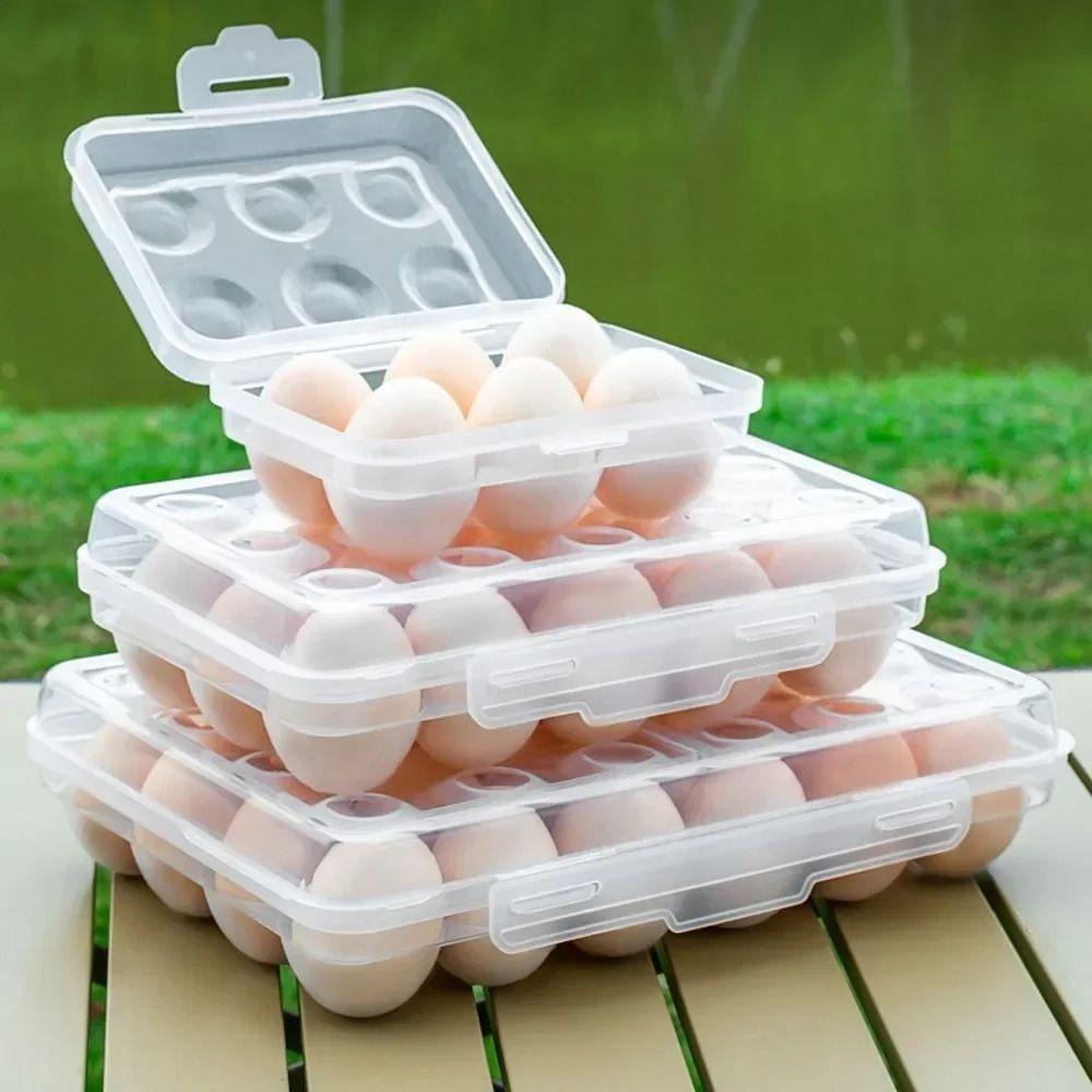 Stackable Design Egg Storage Box Plastic Egg Tray Space Saver Egg Holder  Outdoor Activities