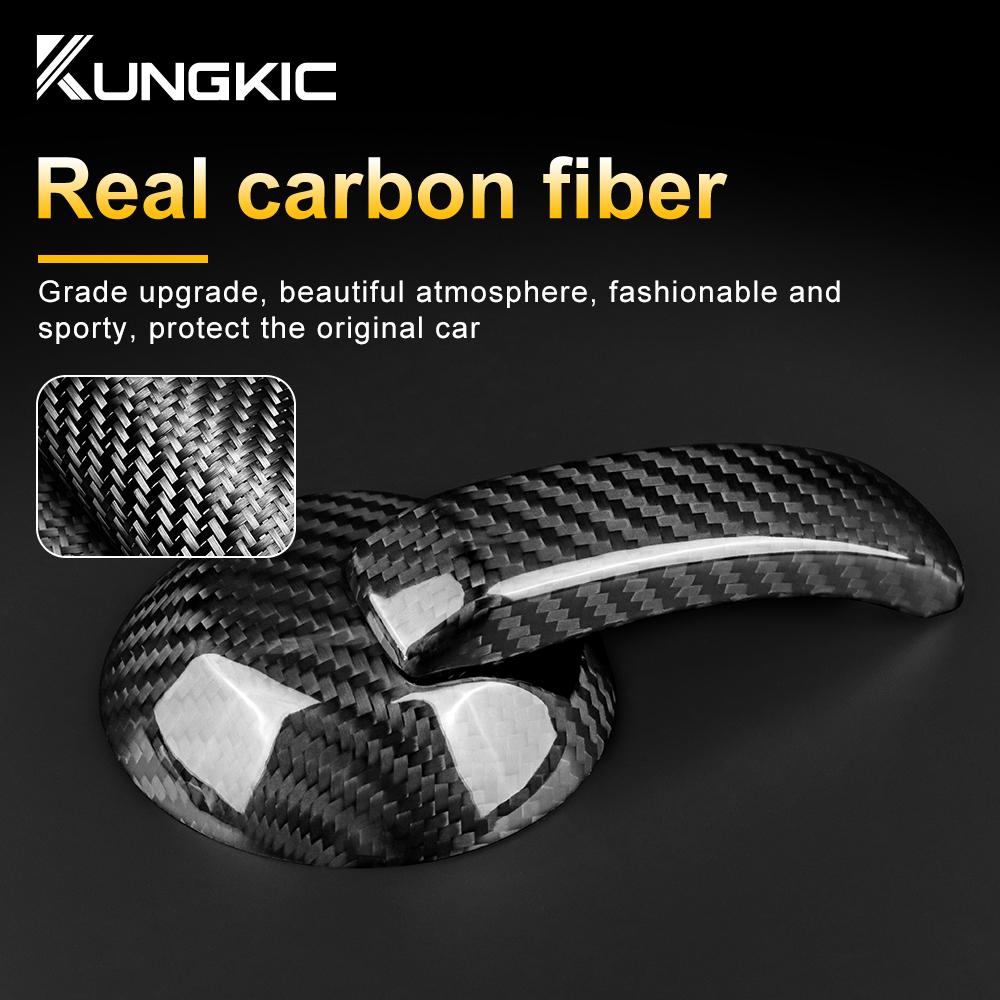 Real Hard Carbon Fiber Inner Door Handle Trim for Fiat 500 2008-2023 Abarth 595 695 2012 2013 2014 2015 2016 2017 2018 2019-2023