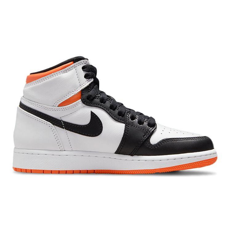 Детские кроссовки Air Jordan 1 Retro High OG GS Electro Orange Белый Черный 575441-180