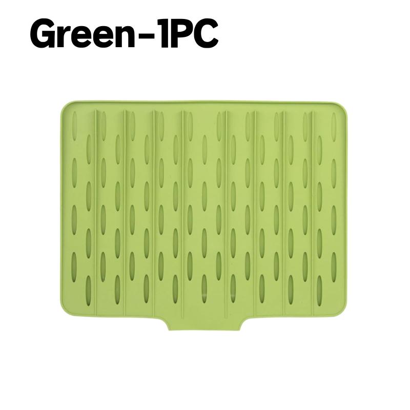Premium Silicone Dish Drying Mat with Drain Lip Food-Grade Non-Slip Easy Clean Pad for Kitchen Countertop Protection Multi-Use