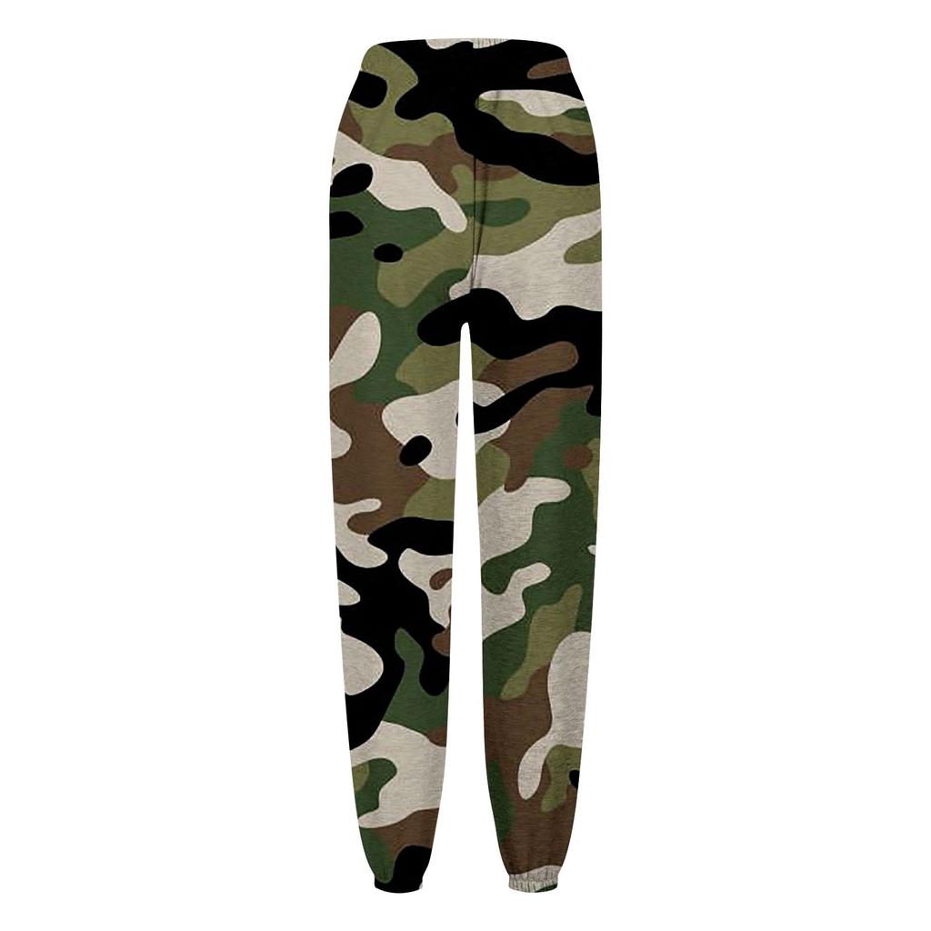 Ladies Casual Fashion Print Casual Pants Sweatshirt Trousers