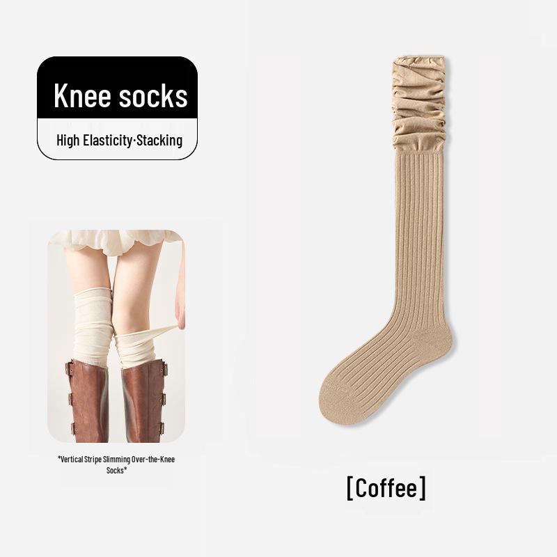Женские белые носки из чистого хлопка выше колена - Осенне-зимние носки с высоким паголенком, носки до икры, стиль JK, идеально подходят к ботинкам.