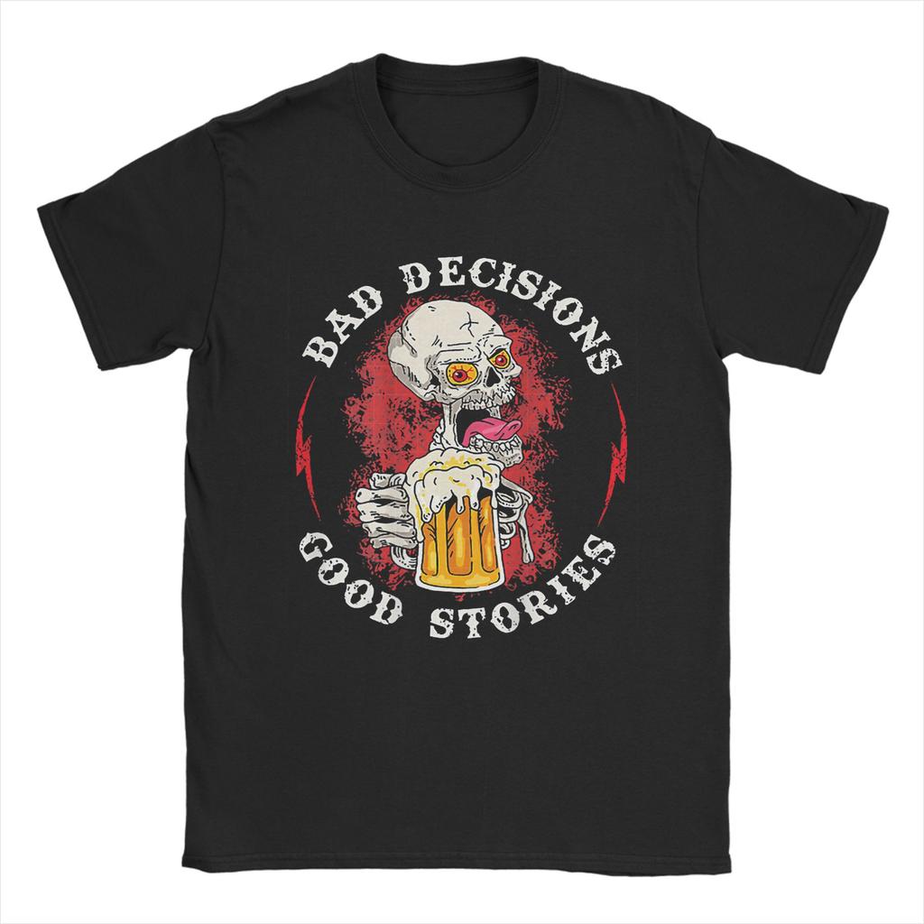 On My Way to Make Some Bad Decisions Funny Skeleton TShirts for Unisex Fun Cotton Tees Crewneck Short Sleeve T Shirt Gift