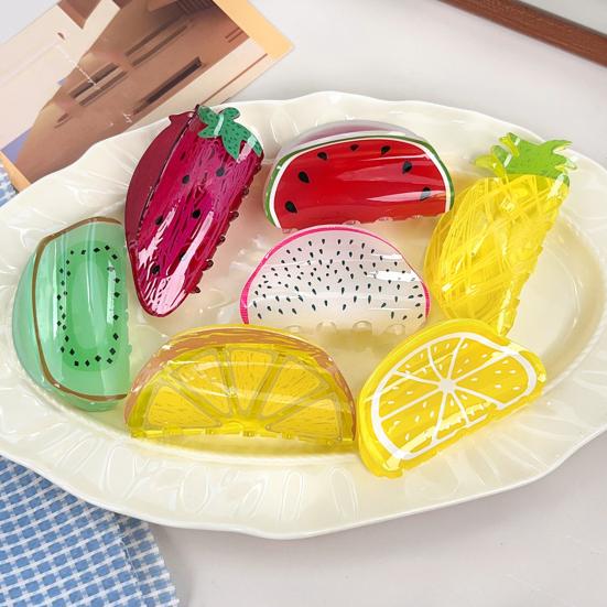 Women Clip Back Lemon Orange Watermelon Hair Head Hair Clamp Hair