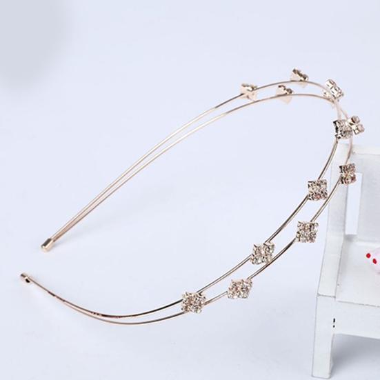 Повязка на голову Легкая Блестящие Стразы Сплав Двухрядные Повязки на голову для Вечеринки