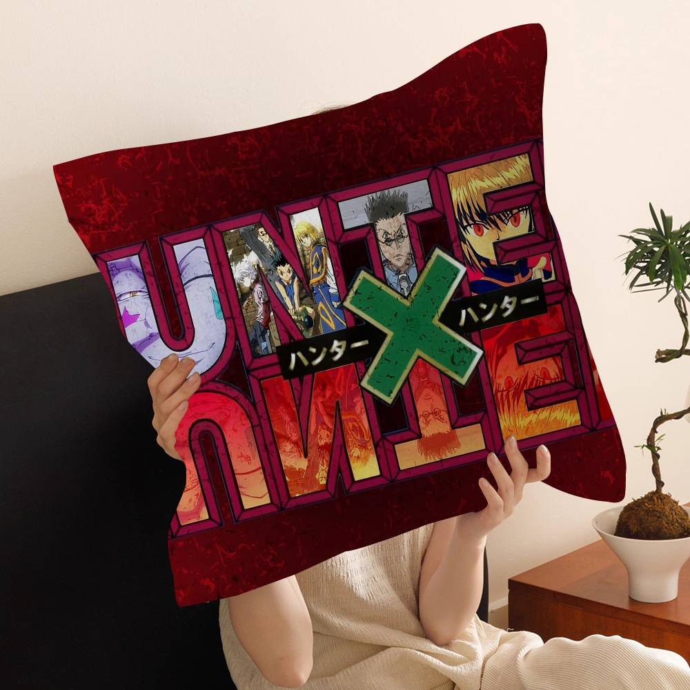 Anime Hunter X Hunters Cushion Cover Car Throw Pillow Case For Sofa Car Christmas Gift 40X40Cm 45X45Cm