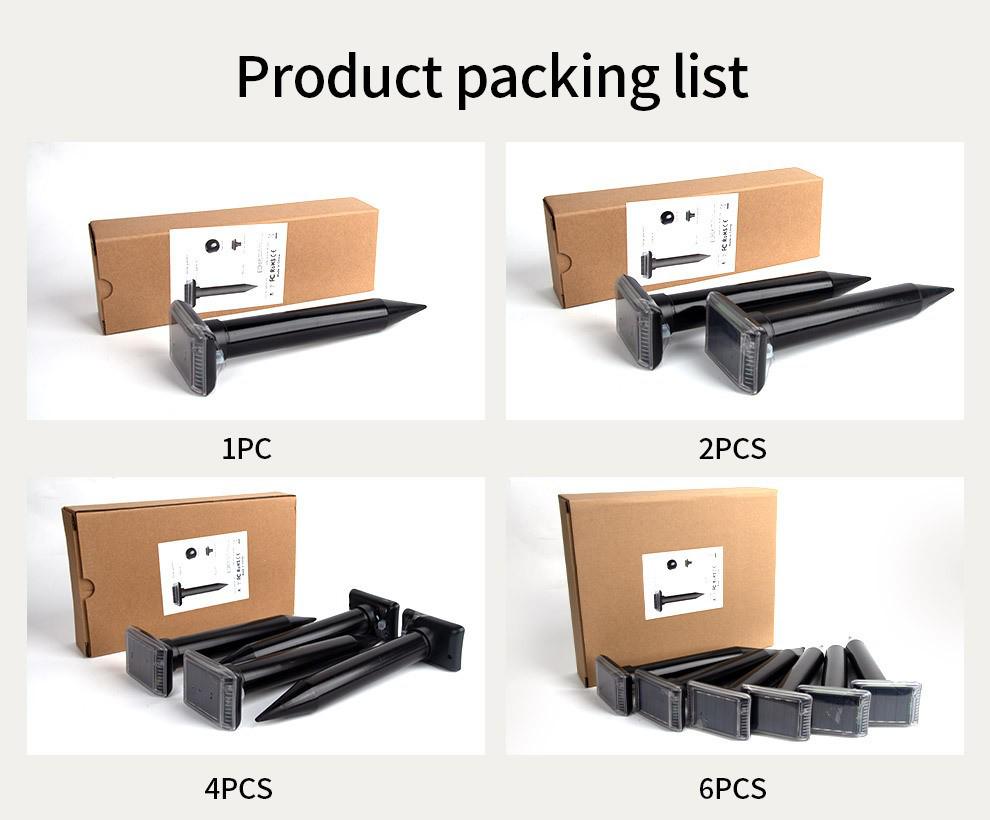 Solar-Powered Outdoor Rodent & Snake Repeller with Beeping Sound - Waterproof, Ground-Inserted Design