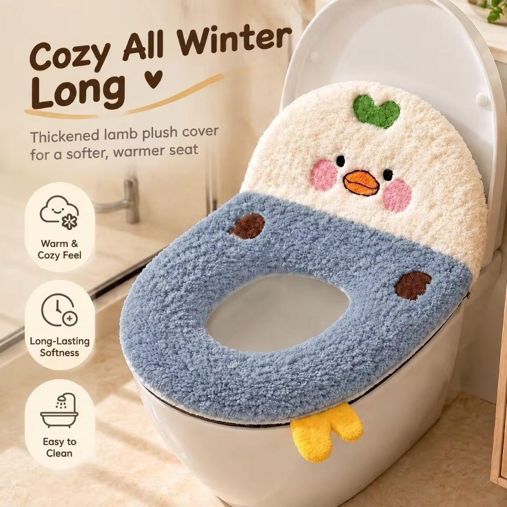 Chicken Shape Backrest Cartoon Chicken Toilet Cushion Thickened Cute Toilet Mat Winter Season
