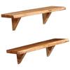 VidaXL Wall Shelves 2 Pcs 60x20x16 Cm Solid Acacia Wood 247927
