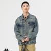Spring Denim Jacket Men'S American Retro Washed Lapel Double Pocket Large Size Top Jacket