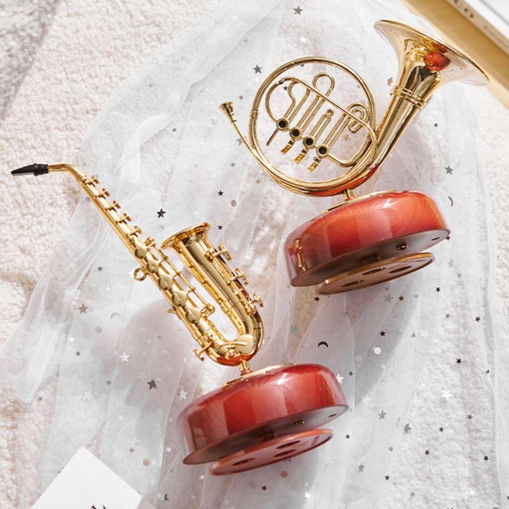 Скандинавская вращающаяся музыкальная шкатулка, имитация гитары, модель, украшения, музыкальный инструмент, шкатулка для дома, декор