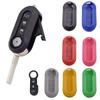 Чехол для ключа дистанционного управления с 3 кнопками для Fiat 500 Panda Punto Bravo, сменный пластиковый чехол для ключа, резиновая накладка на кнопки