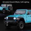 1:24 Wrangler Rubicon Tank 500 Модель автомобиля-игрушки SUV Амортизирующие колеса Рулевое управление Звук Свет Внедорожные модели Автомобилей Подарки для мальчиков