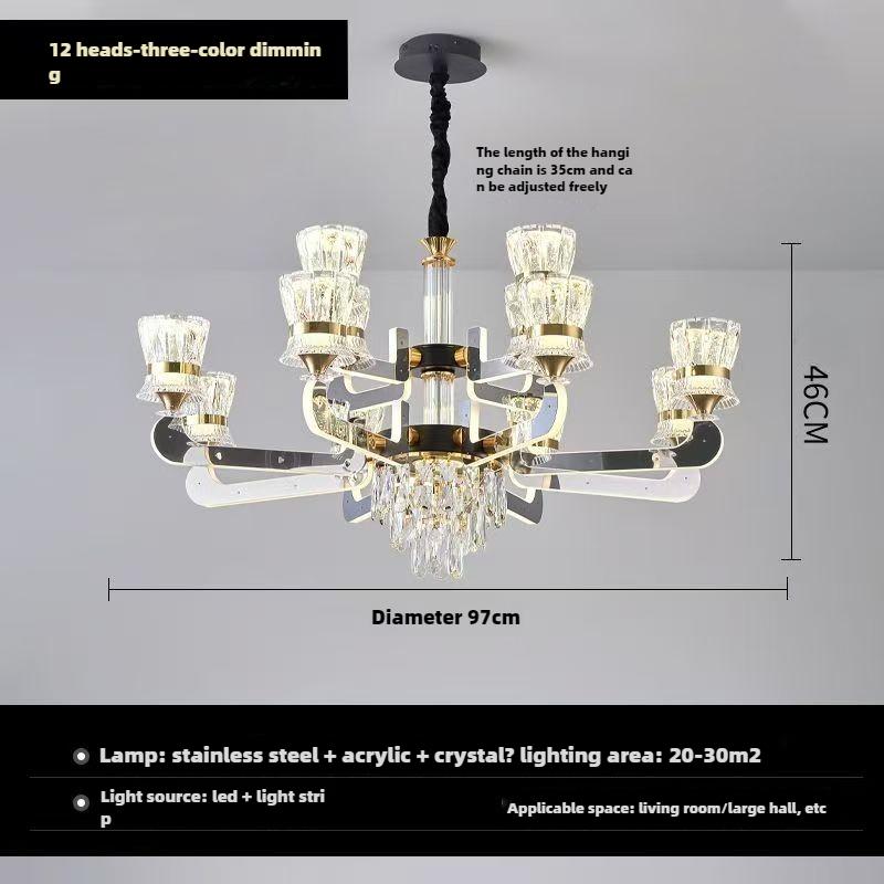 Современный минималистский светодиодный хрустальный светильник для холла виллы, главный светильник для спальни ресторана