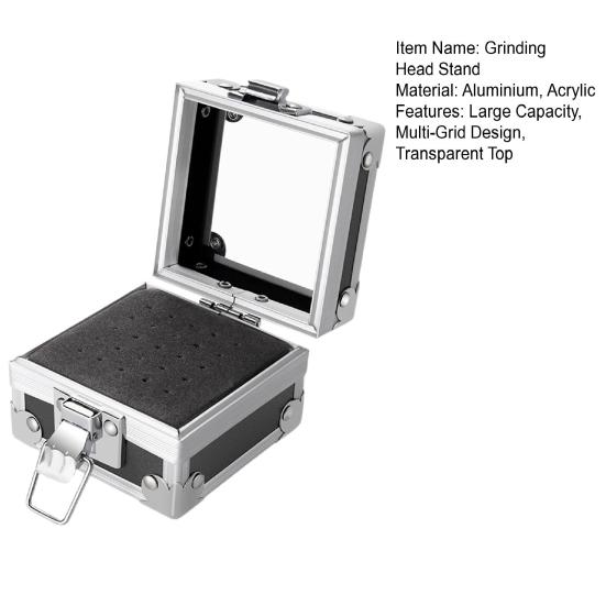 Подставка для маникюрных сверл Yousheng с прозрачным верхом, защитой от падений, защитной защелкой, 25 слотов, держатель для хранения кисточек для маникюрных сверл, принадлежности для маникюрного салона