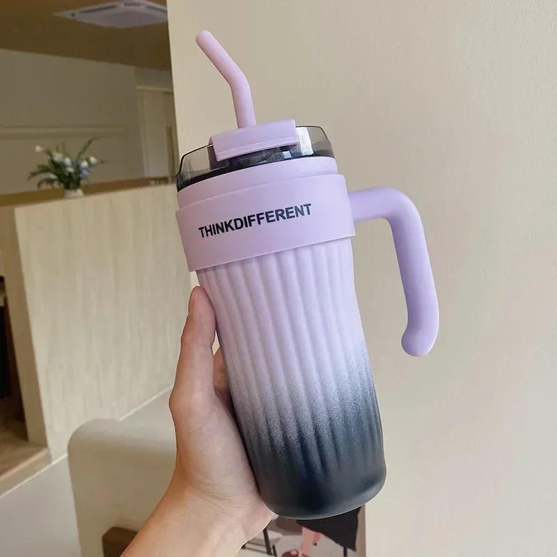860 мл кофейная чашка термос для воды с соломинкой из нержавеющей стали автомобильная термокружка сохраняет холод и тепло термос
