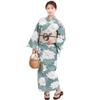 Fuuka Yukata One Size Fits Made In X141908 Pre-tied Obi, One-Touch Two-Piece Set, Women's, All, Peony, Blue-Green (One-Touch Pre-tied Obi, Japan,