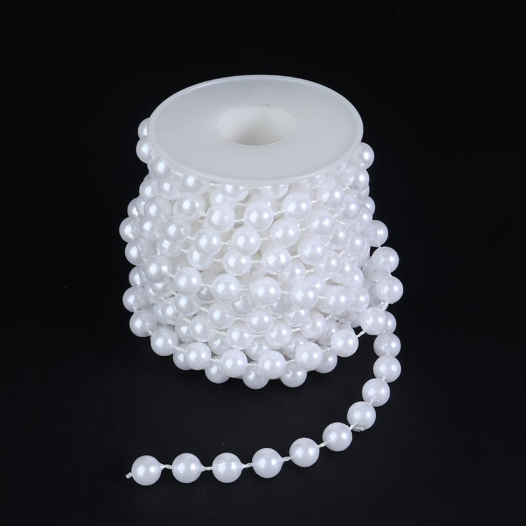 5Yards ABS Imitation Pearl Bead Chain Line Cord Thread Trim For DIY Wedding Party Decoration Jewelry Making Crafts Accessories