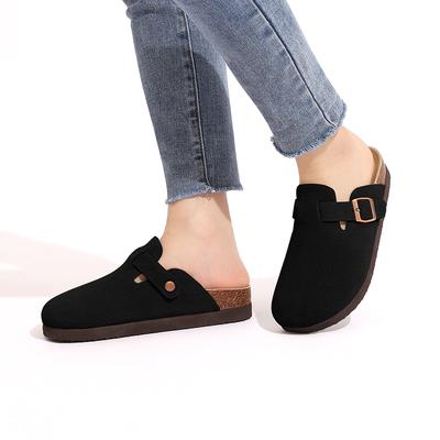 Модные LItfun Модные Удобные Пробковые Сабо с Регулируемой Пряжкой Кожаные Уютные Пробковые Мюли Мягкая Стелька Сабо Сандалии с Регулируемой Пряжкой