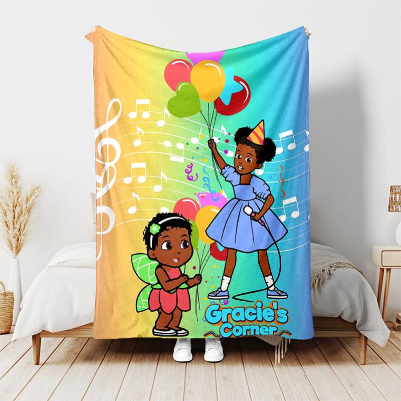 1pc Blanket Gracie's Corner Print Design, Lightweight Blanket for Sofa, Bed- Soft &Warm, Gift for All Seasons like Christmas, Halloween