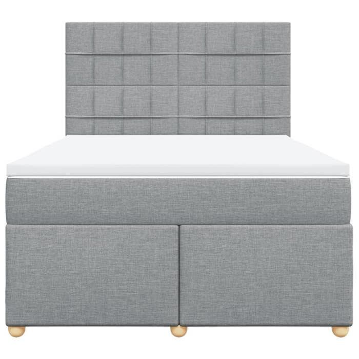 Maison Exclusive - Sommier à lattes de lit avec matelas Gris clair 140x200cm Tissu