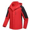 Men Womens Waterproof Jacket 3-in-1 Windbreaker Winter Coat Fleece Inner for Rain Snow Solid Color Contrast Color Can Be Removed