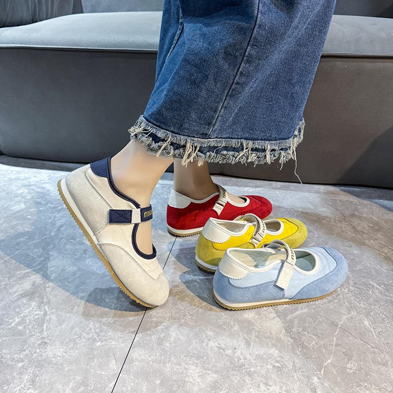 [Фанфна] Мелкие туфли на липучке, женские, новая весенне-летняя коллекция 2025, повседневные туфли Мэри Джейн, тканевые повседневные туфли