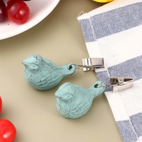 Cabilock Clip Hanger Tablecloth Weights Pendant Tablecloth Weight Kit with Birds for Outdoor Garden Parties and Picnics, 4-Piece Set