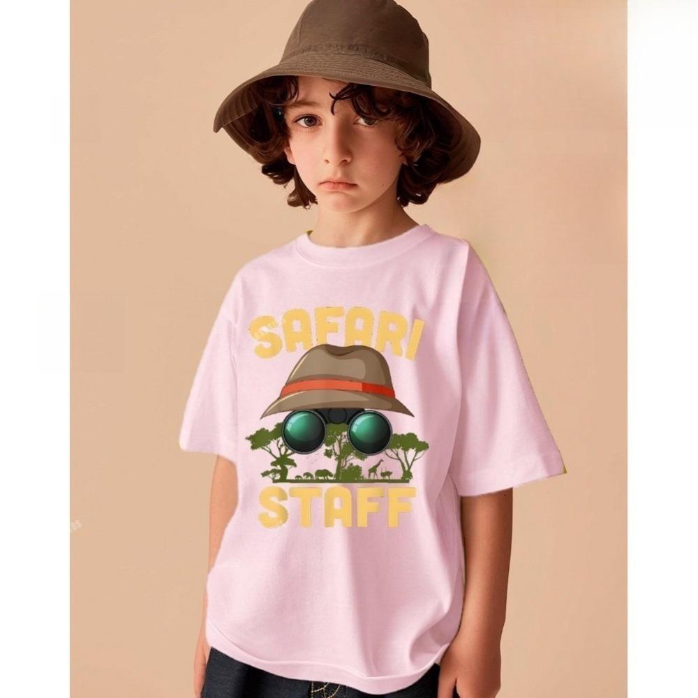 New Short Sleeve Cute Kids T-Shirt, Zoo Keeper Costume, Jungle Theme T-Shirt, Unisex for Boys and Girls
