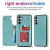 For Samsung Galaxy A15 5G Magnetic Phone Case Imprinted Mandala Flower Card Slots Cover
