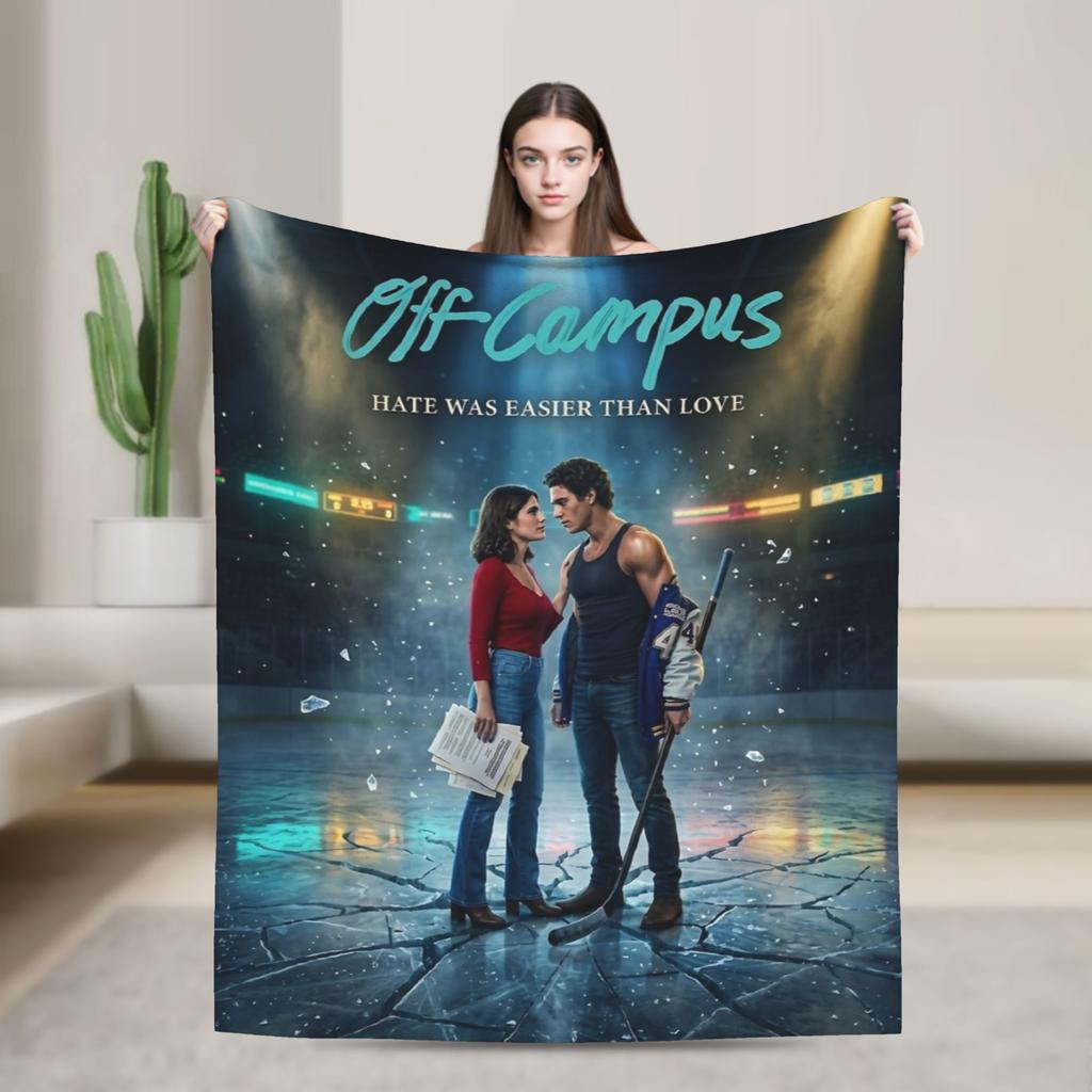 Off Campus Plush Blanket Funny Throw Blankets for Home Plush Thin Quilt,