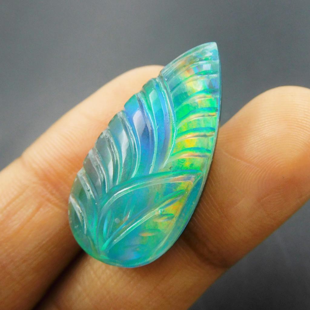 23.75 Ct Lab Created Doublet Opal Pear Certified Fabulous Loose Gemstone