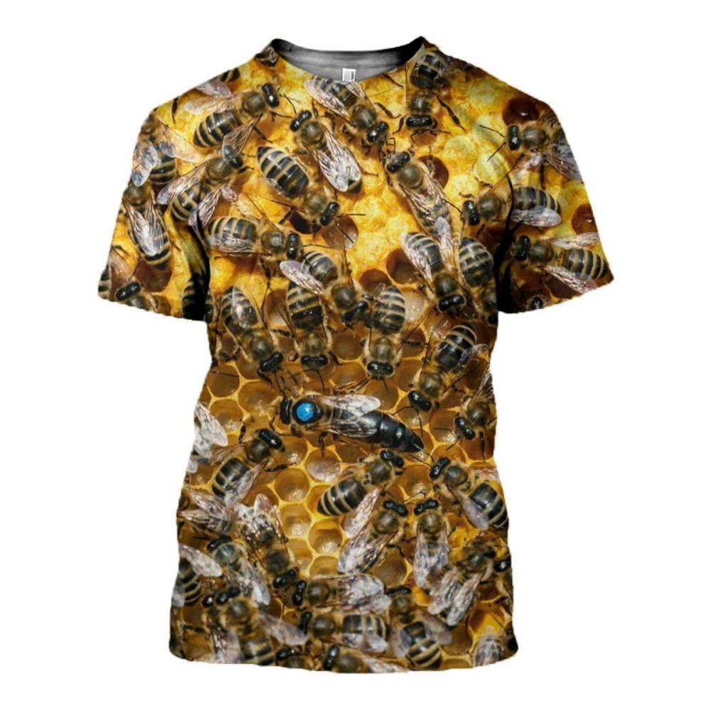 Insect Bee Graphic T Shirt for Men Womens Clothing 3D Print Harajuku Fashion T-Shirt Summer Casual Streetwear Kids Short Sleeve