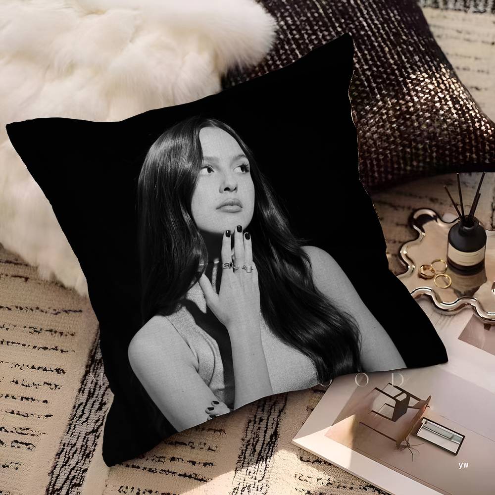 Hot Pop OOlivia Rodrigo Cushion Cover Pillowcase Upholstery Sofa Throw Pillow Home Decor Pillowcas