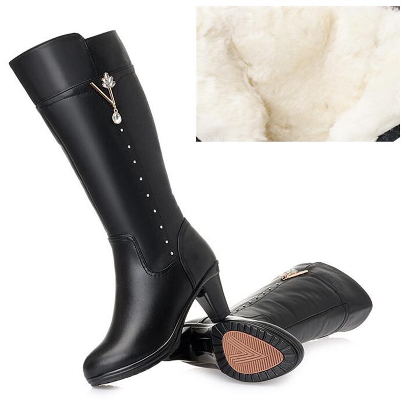 Faux leather women boots