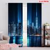 2 шт., 2D плоская печать Шторы Рулонные шторы Горизонт Свечение Универсальный Прочный Полиэстер (без удилища) Декор для дома для гостиной,