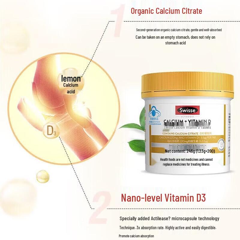 Swisse Calcium + Vitamin D 200 Tablets