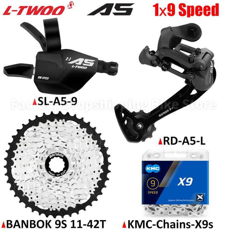 MTB Велосипедная группа переключателей LTWOO A5 1X9S Совместимая с SHIMANO 9 скоростей Кассетная втулка SUNSHINE 36T 42T 46T 50T 9 скоростей Цепи VG