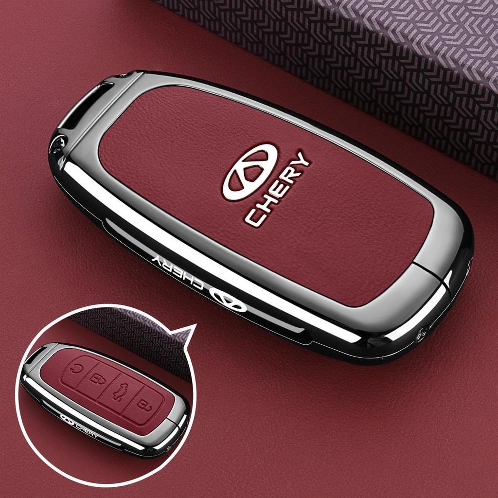 Чехол-брелок из цинкового сплава для ключа автомобиля Chery Tiggo 7 Pro 8 9 2025 2026 Чехол-сумка для брелока Корпус Кольцо-держатель Брелок Аксессуары KK2