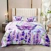 Light Luxury Purple Butterfly Duvet Cover Queen King Size Feature Digital Print Bedding Set Soft And Comfortable 3 Pcs No Quilt