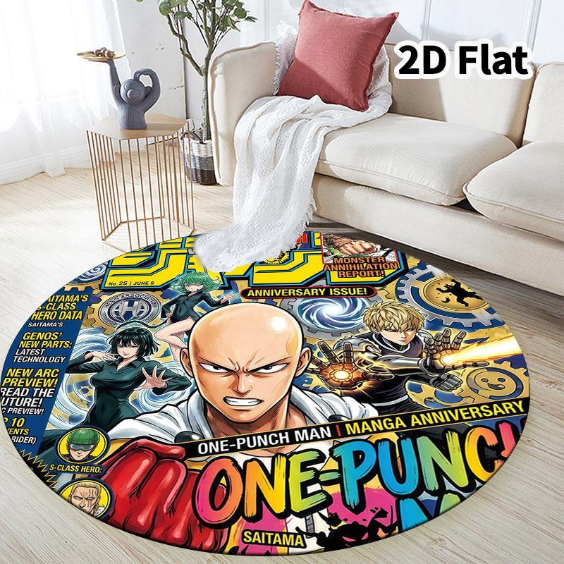 Onepunch Man Round Area Rug Carpet Rug For Living Room Bedroom Sofa Playroom Decor Nonslip Floor Mat