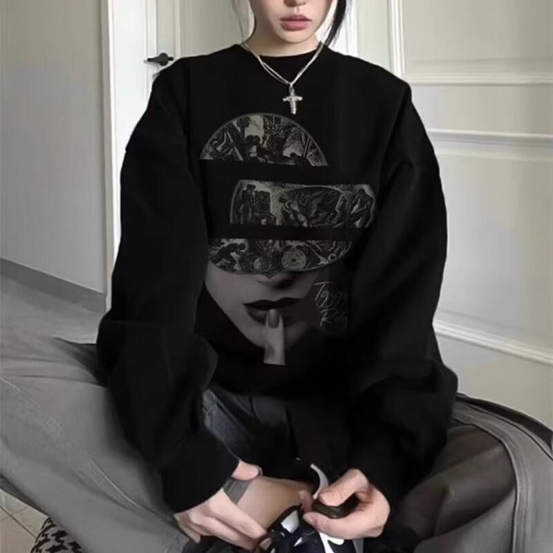 Свитшот La Chapelle Vintage с принтом персонажей, свободный, с круглым вырезом