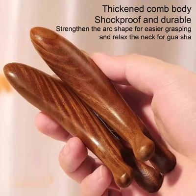 Многофункциональная расческа для меридианного массажа из сандалового дерева, расческа для массажа кожи головы, расческа с широкими зубьями, массажер для лица, головы и тела, инструмент для гуаша