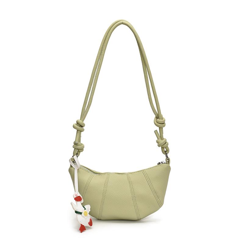 Spring and summer trend niche design simple croissant temperament versatile high-grade texture lychee pattern shoulder crossbody women's bag