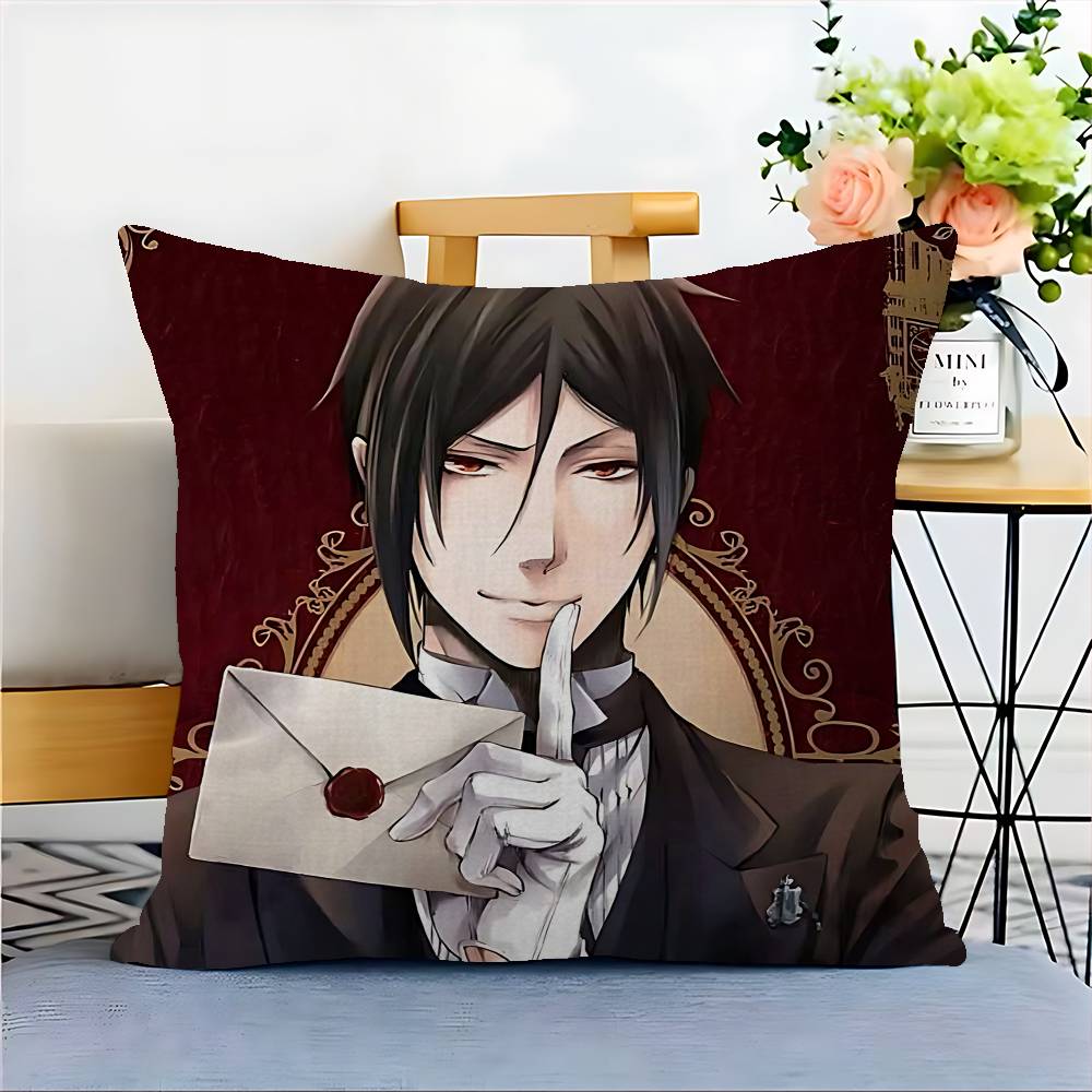 B-Black B-Butler Japanese Anime Personalized Pillow Cover Kids Bedroom Wild Party Decor Pillowcase Kid Birthday Shower Gift