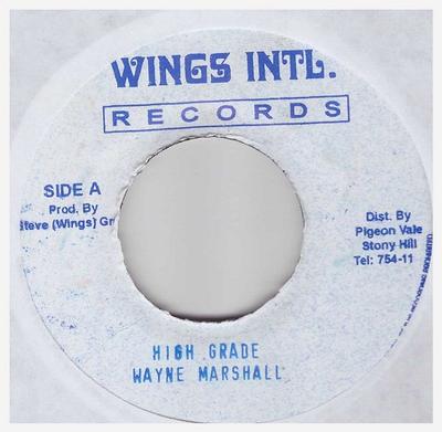 7-дюймовая пластинка WAYNE MARSHALL - High Grade NONE Wings Intl. Rec Ямайский Регги, Ска и Даб Б/У